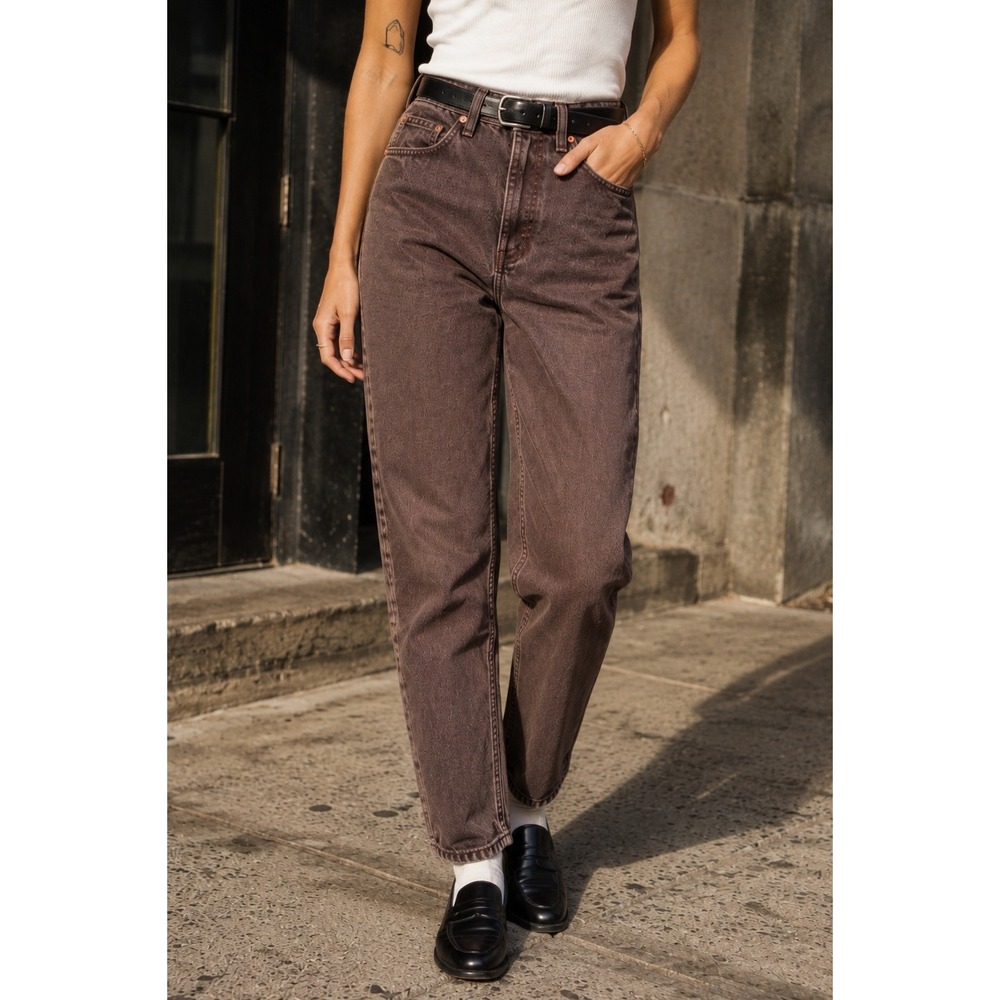 Vintage Levi's 501 Jeans 90s High Rise Tapered Brown Made in USA 9